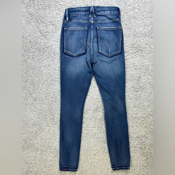 Good American Jeans Womens 2 Good Legs Crop Style GLC113T Distressed Holes - Picture 3 of 3